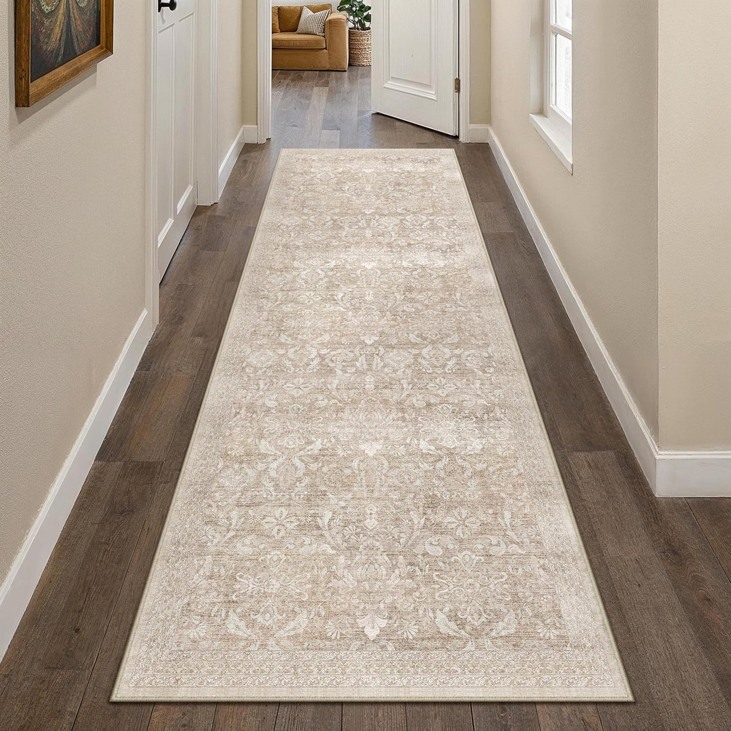 Vintage 2x8 Runner Rug Washable Non Slip for Hallway Kitchen