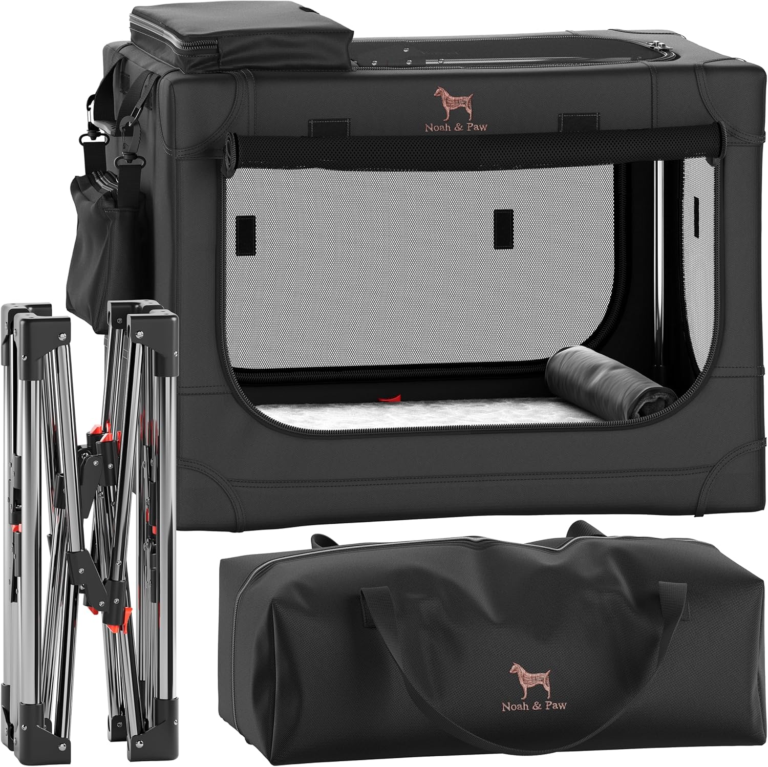 Collapsible Dog Crate for Small Medium Breeds by Noah & Paw