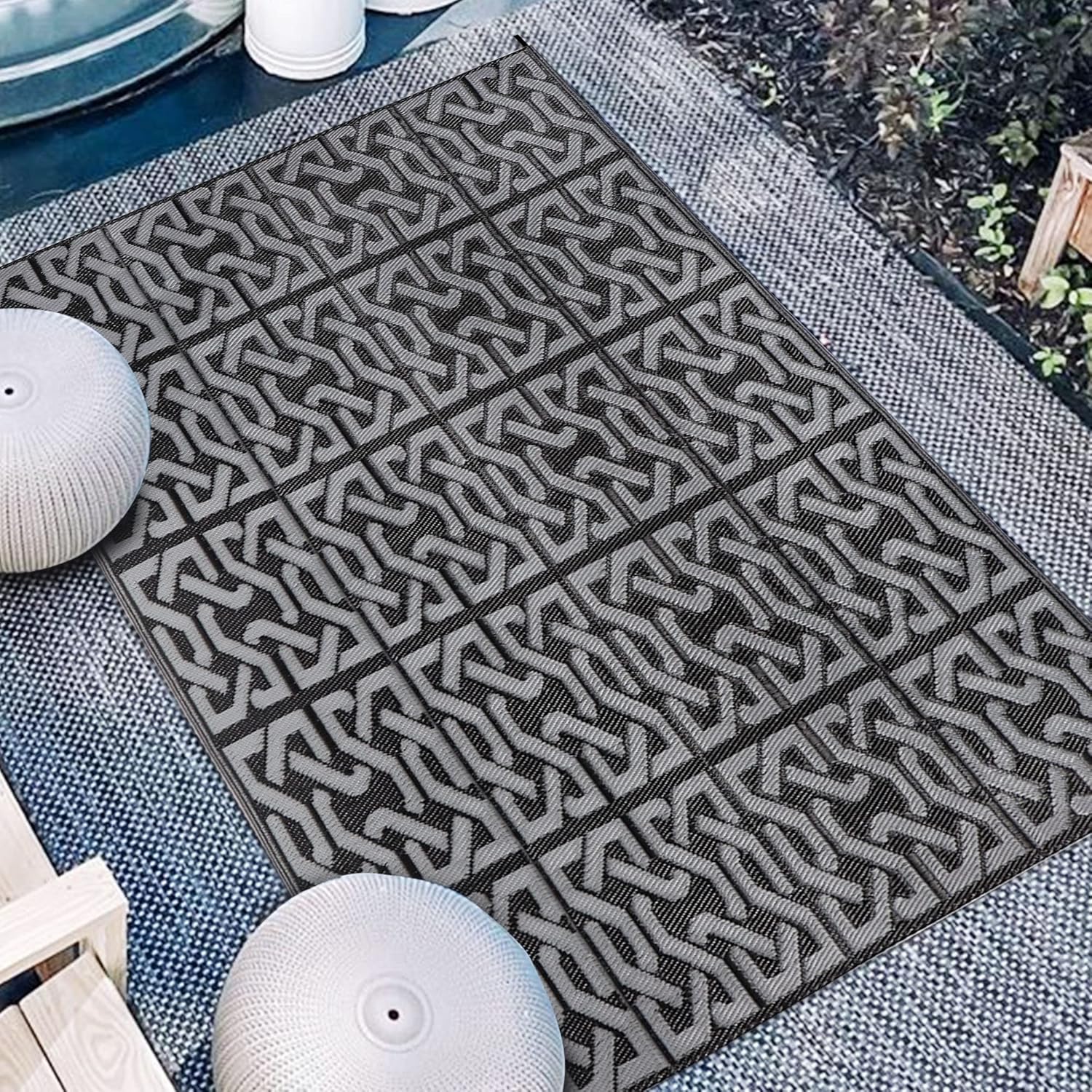Reversible Outdoor Patio Rugs for Modern Area and RV Use