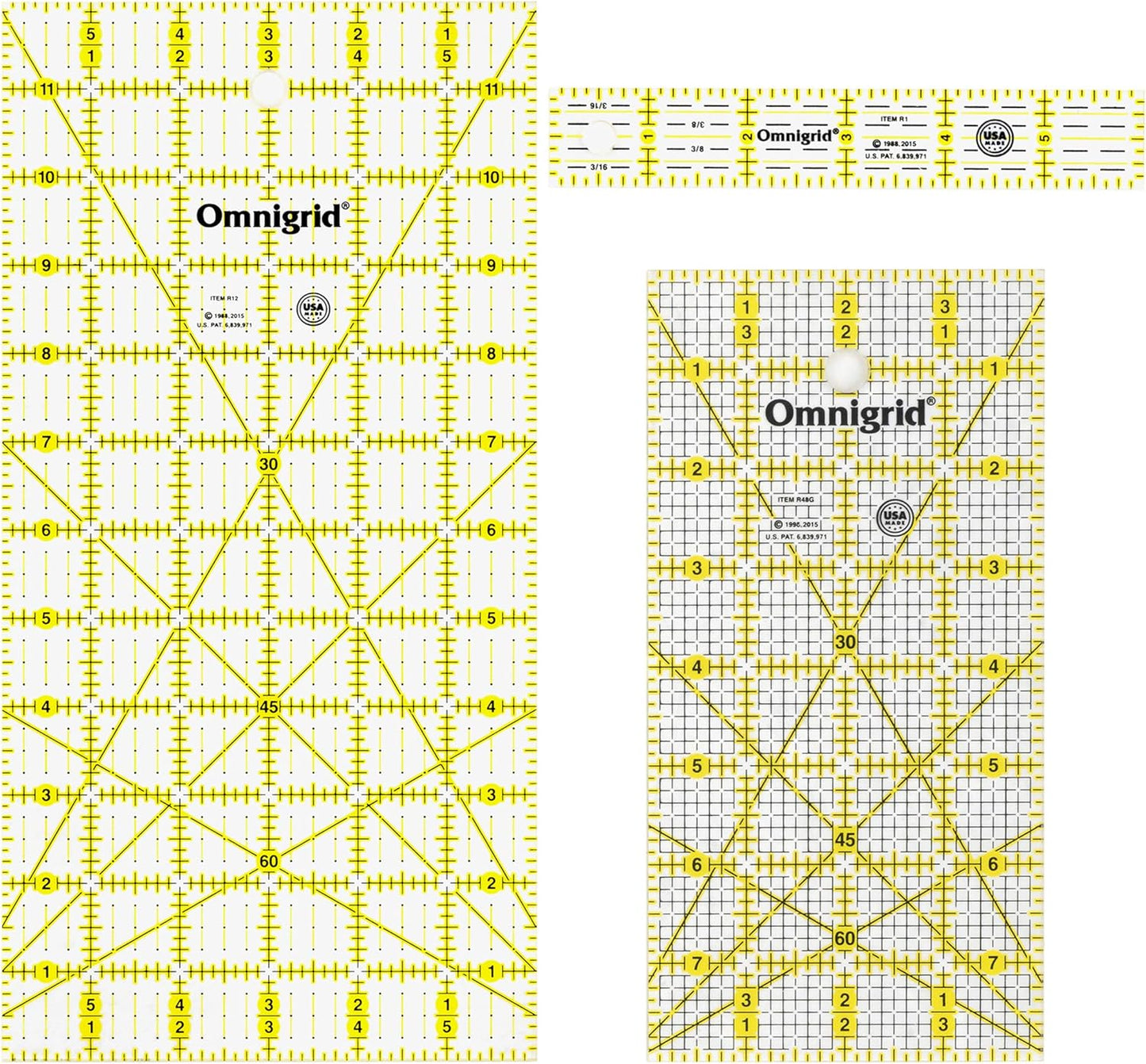 Omnigrid Rectangle Quilting Ruler Value Pack for Precision Cutting
