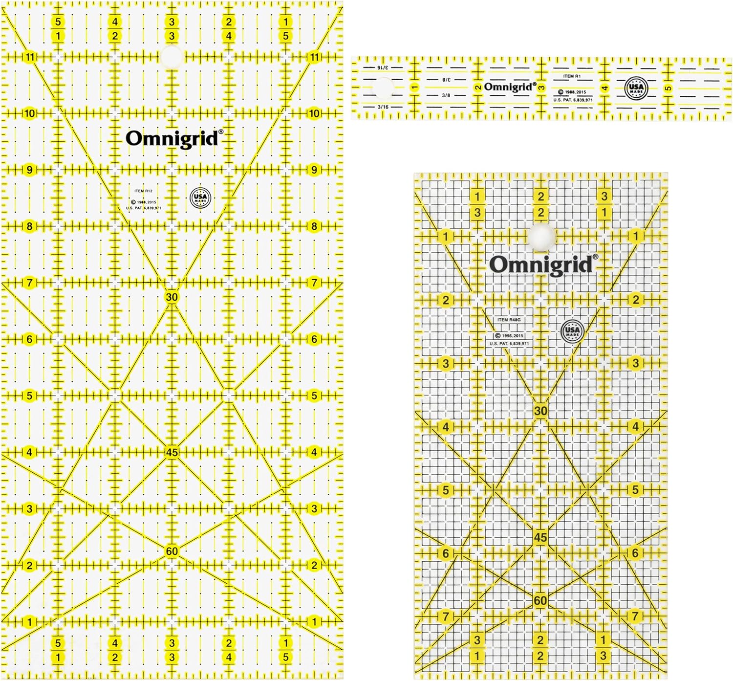 Omnigrid Rectangle Quilting Ruler Value Pack for Precision Cutting