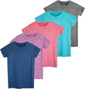 Girls Short Sleeve Dry-Fit T-Shirt 5 Pack - Active Performance Tee