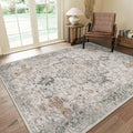 GENIMO 5x8 Area Rug Low Pile Machine Washable - Vintage Look