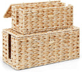 Cable Management Box with Lid 2 Pack - Handwoven Cord Organizer