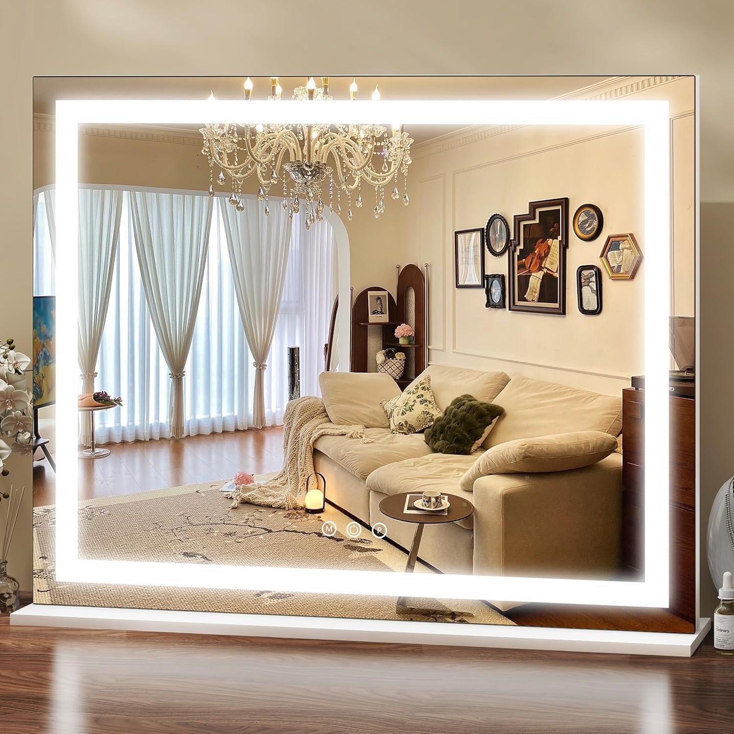 23x18 Inch Lighted Vanity Mirror with Dimmable LED Features