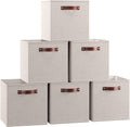 13 x 13 Storage Cube Bins Foldable Fabric Organizer - Beige