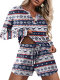 Comfortable Ekouaer Waffle Knit Pajama Set for Women's Leisure