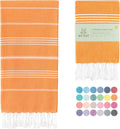 Turkish Beach Towel Oversized 38in x 71in Orange - Quick Dry Travel