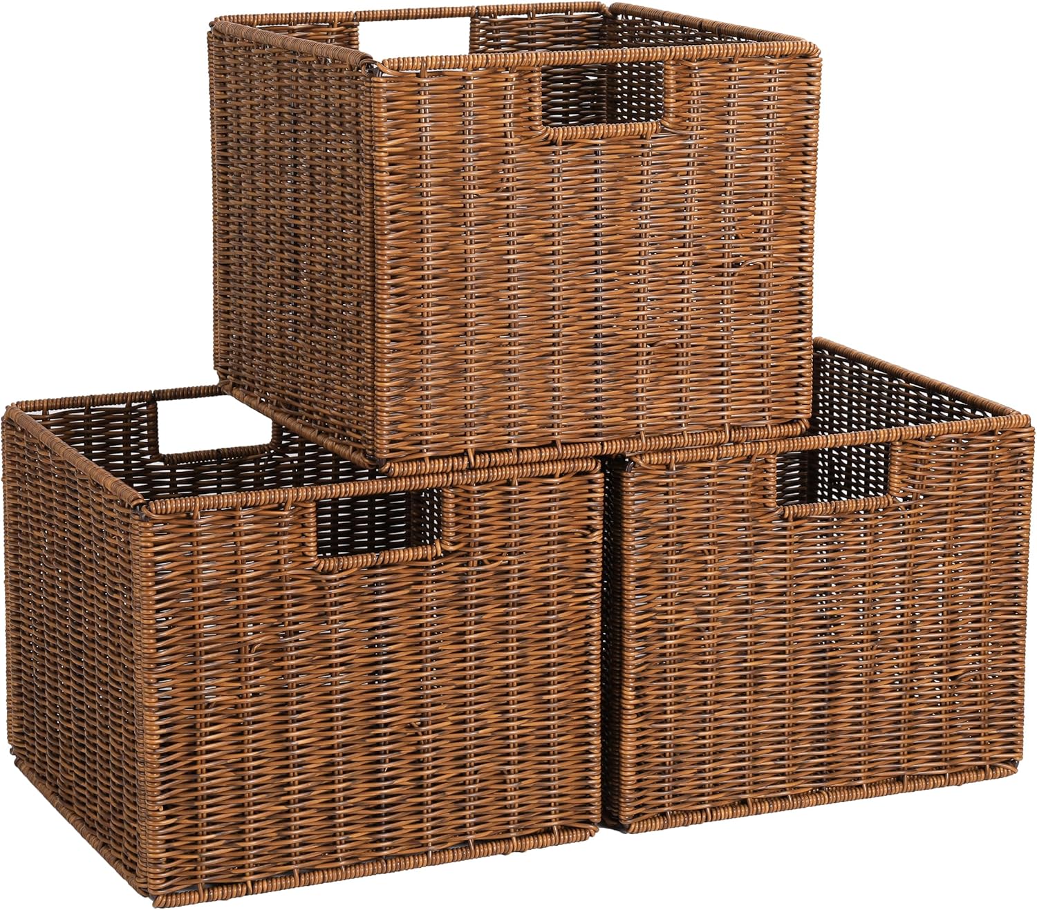 Large Wicker Storage Basket for Kitchen, Bathroom & Pantry Use