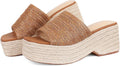Platform Slip on Espadrille Sandals for Women Apricot - Flatform Wedge