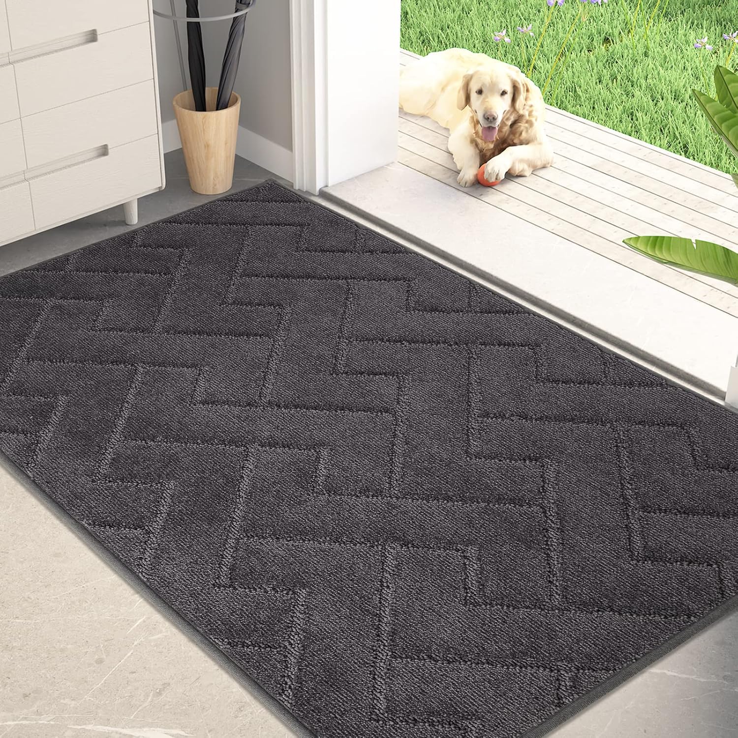 PURRUGS Dirt Trapping Door Mat for Muddy Shoes & Paws
