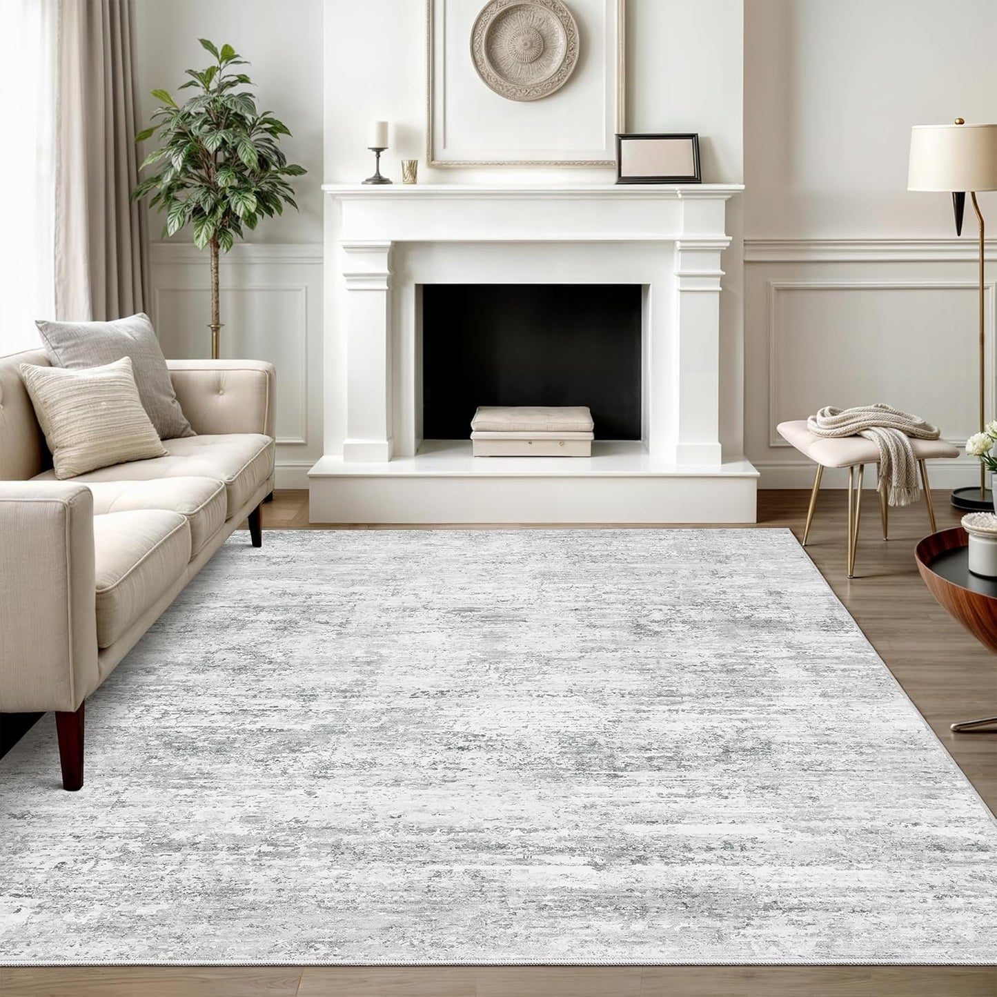 Art&Tuft Washable Rug with Anti-Slip Backing for Living Room