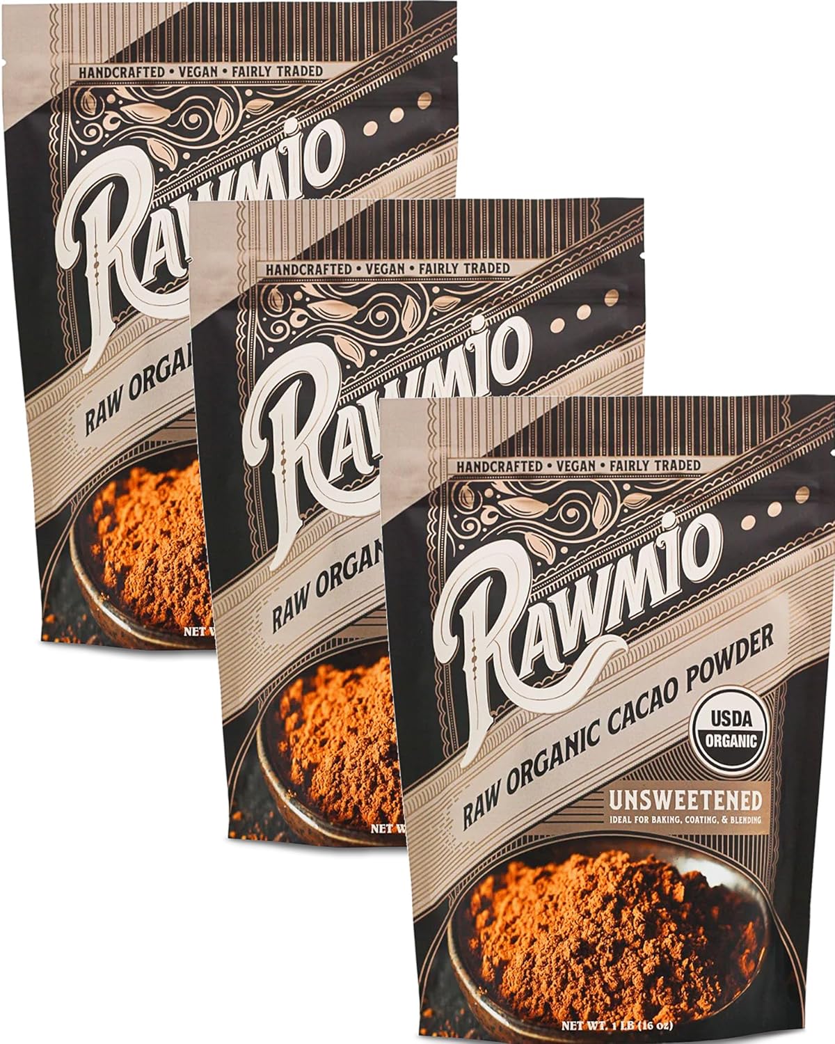Rawmio Raw Organic Cacao Powder - Nutrient-Dense Chocolate Treat