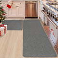 Kitchen Rug Mat 24x35 in / 24x60 in Grey - Absorbent NonSlip Pair