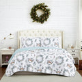 Happy Holidays Christmas King Quilt Set - Oversized Cozy Bedding