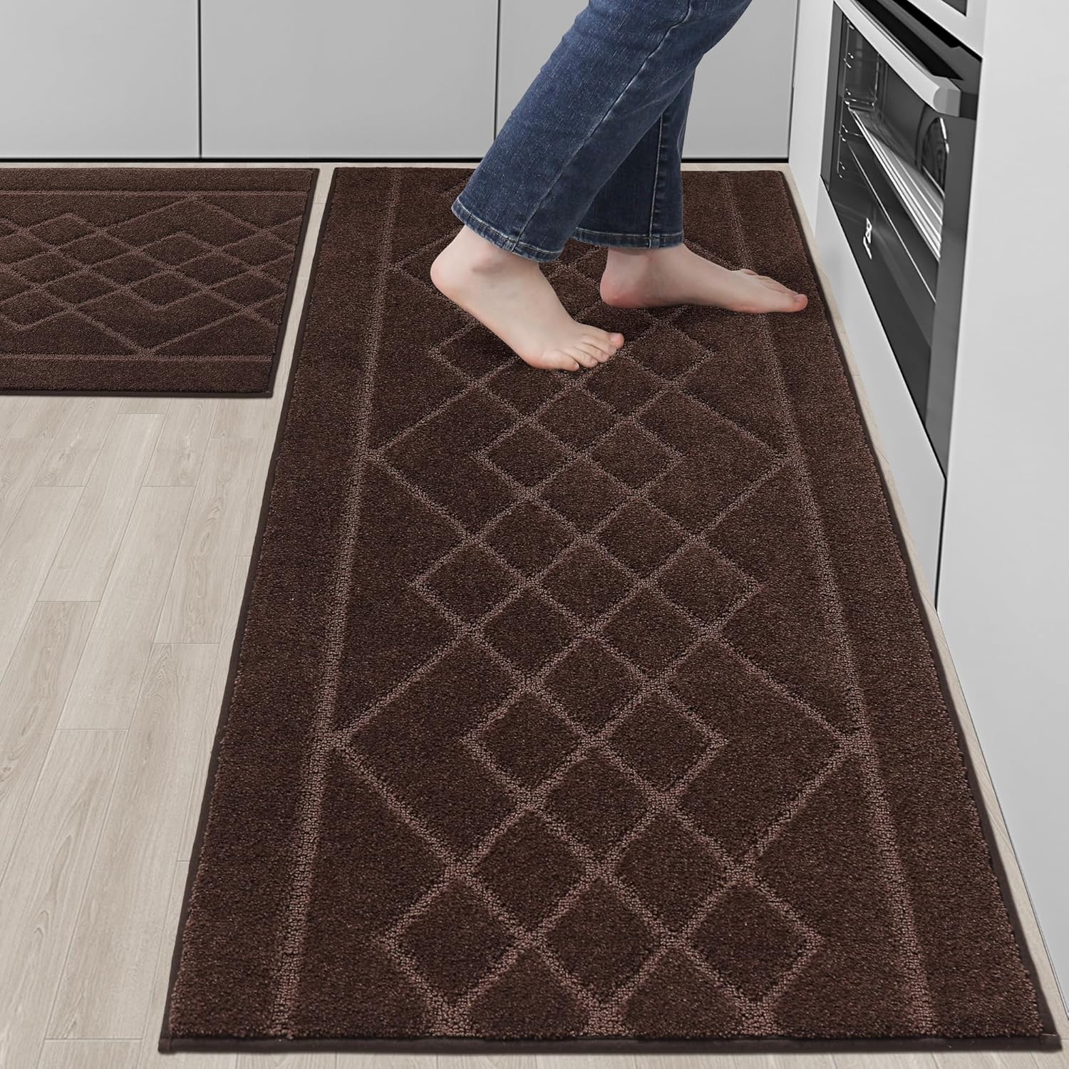 Soft Non-Slip Kitchen Rugs Sets of 2 for Absorbent Floors