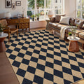 Lahome Checkered Easy Jute Area Rug 8x10 - Durable Farmhouse