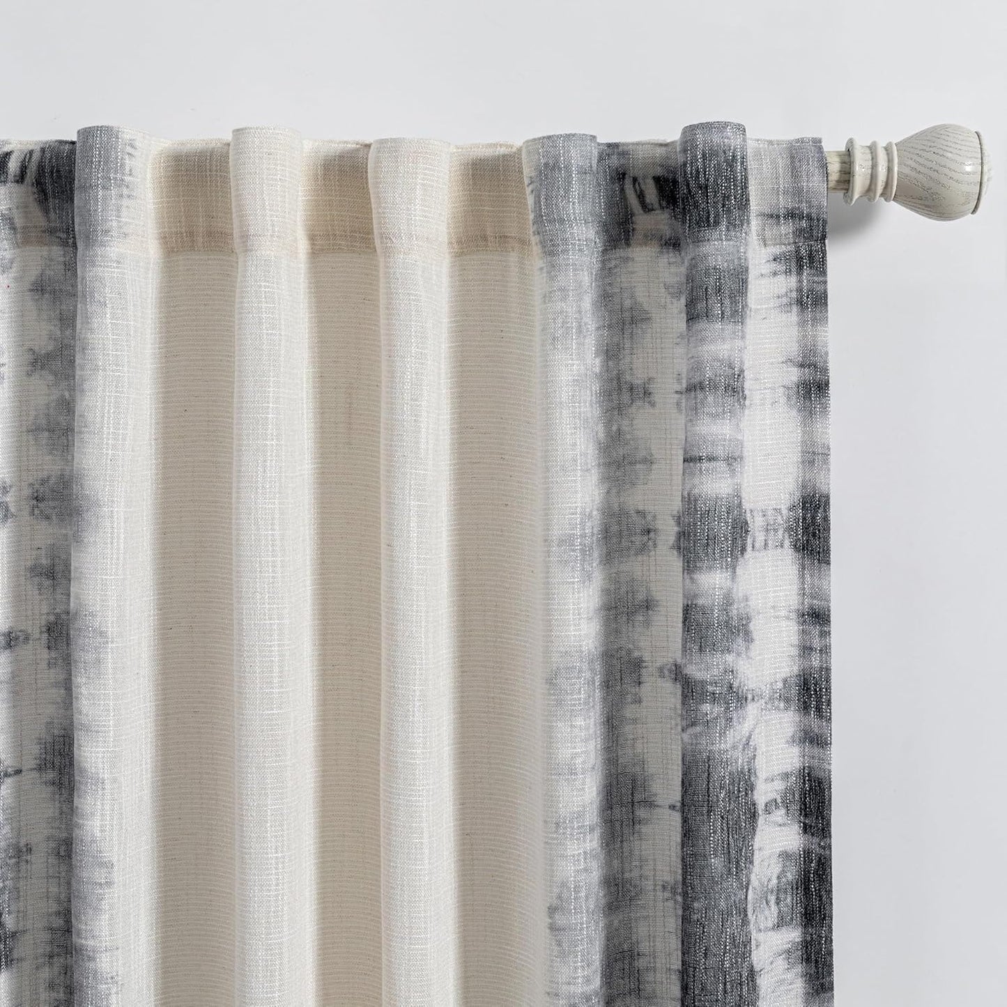 MEETSKY Flax Linen Sheer Curtains for Modern Home Decor