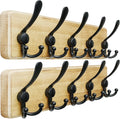 Dseap Coat Rack Wall Mount - Heavy Duty Rustic 5 Triple Hooks