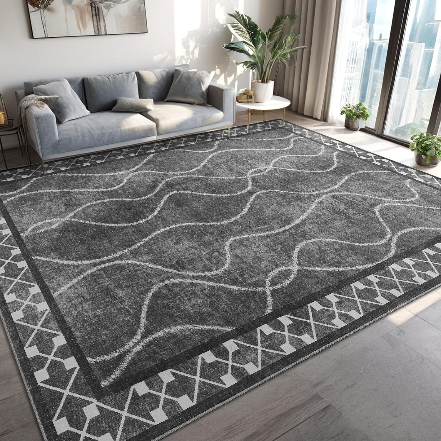 Area Rugs 6x9 Washable Rug for Living Room and Bedroom
