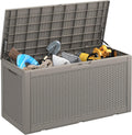 102 Gallon Large Waterproof Resin Deck Box - Lockable Storage Bench
