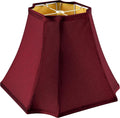 Medium Burgundy Red Lamp Shade Square Cut Corner - Easy Assemble