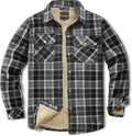 Men's Sherpa Lined Cotton Flannel Shirt Jacket Plaid (Style CB5L)