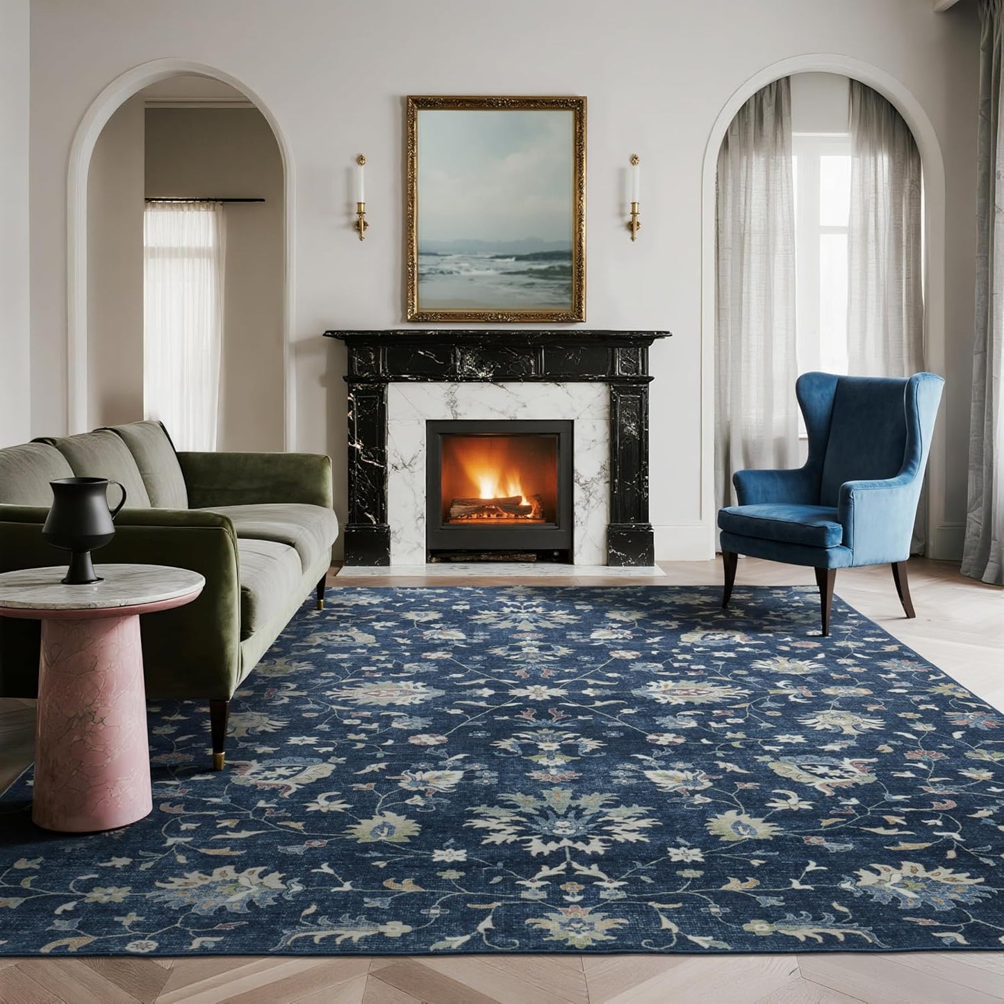 Washable 8x10 Area Rugs for Living Room and Bedroom Decor