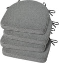 Dark Gray Dining Chair Cushions 4-Pack - Non-Slip Seat Pads