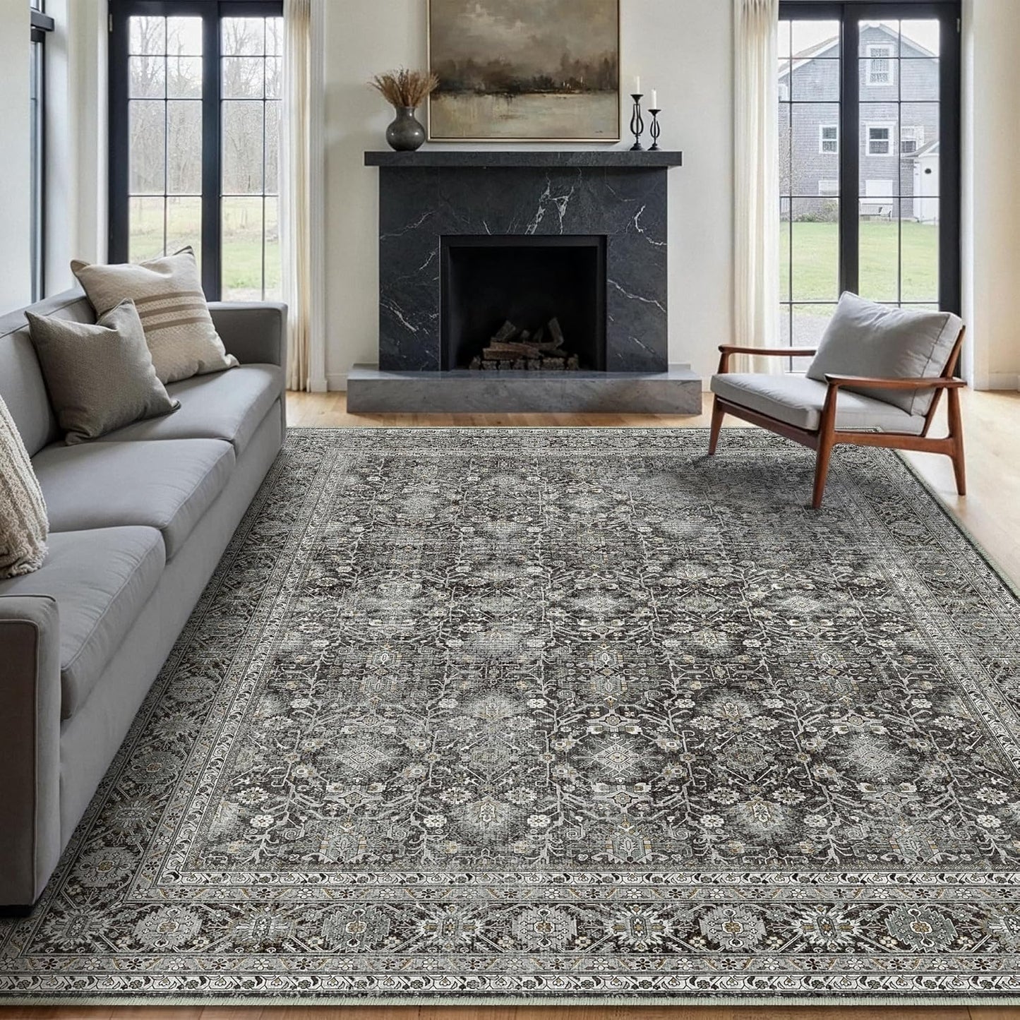 Vintage Area Rug 8x10 for Living Room and Bedroom by PureCozy