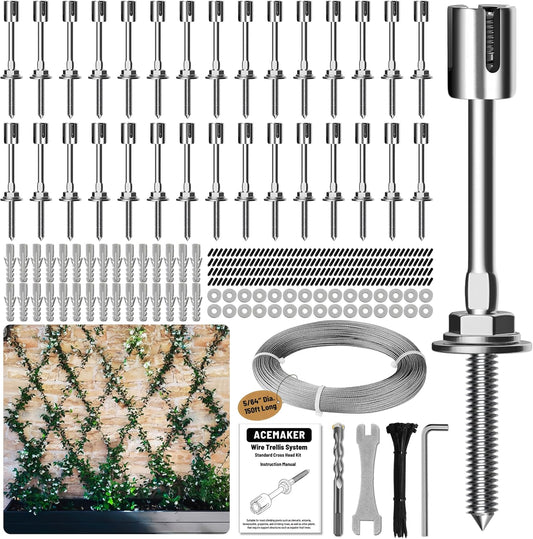 Wire Trellis for Climbing Plants Outdoor - 30-Set Kit for DIY