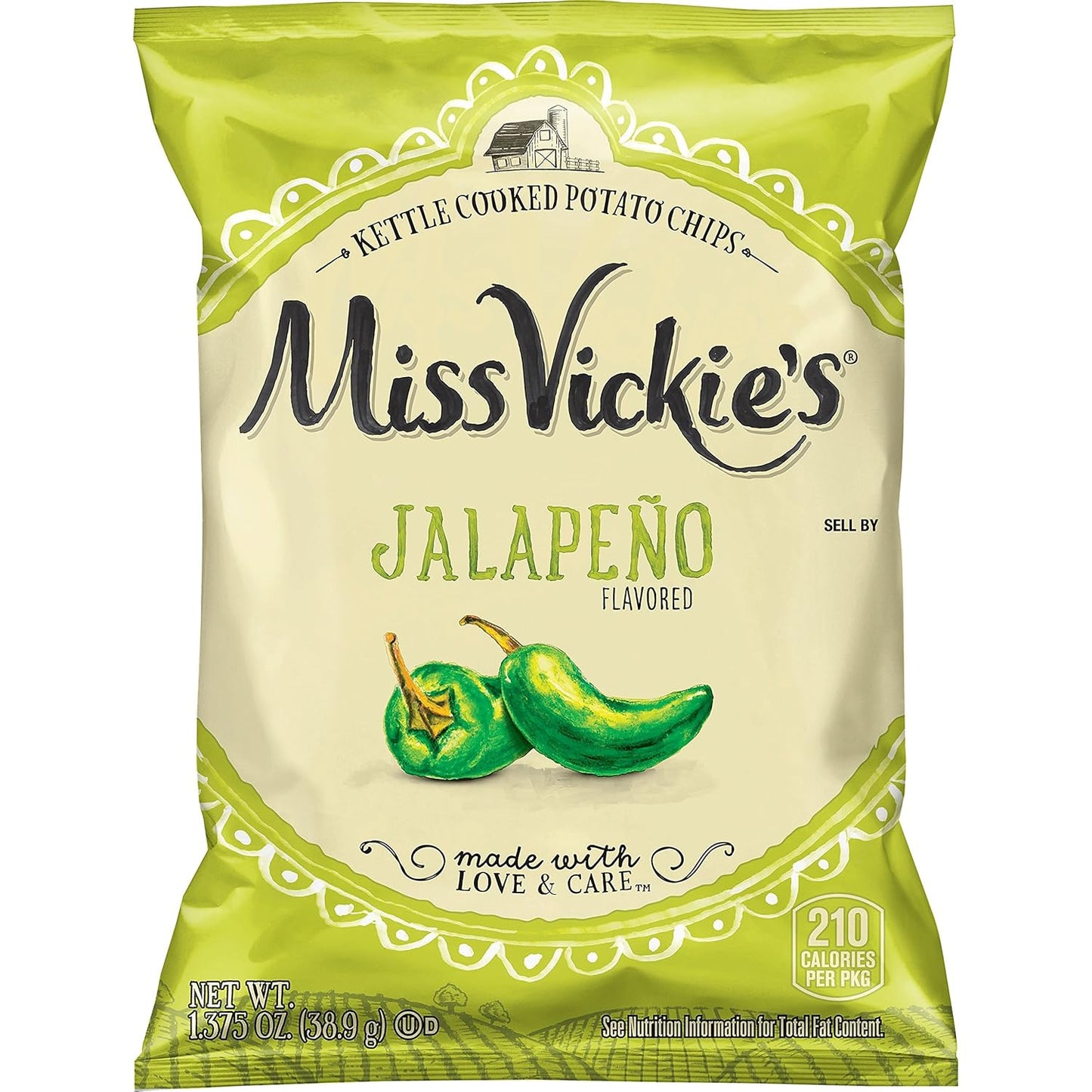 Miss Vickie's Jalapeno Kettle Cooked Potato Chips, 64 Pack