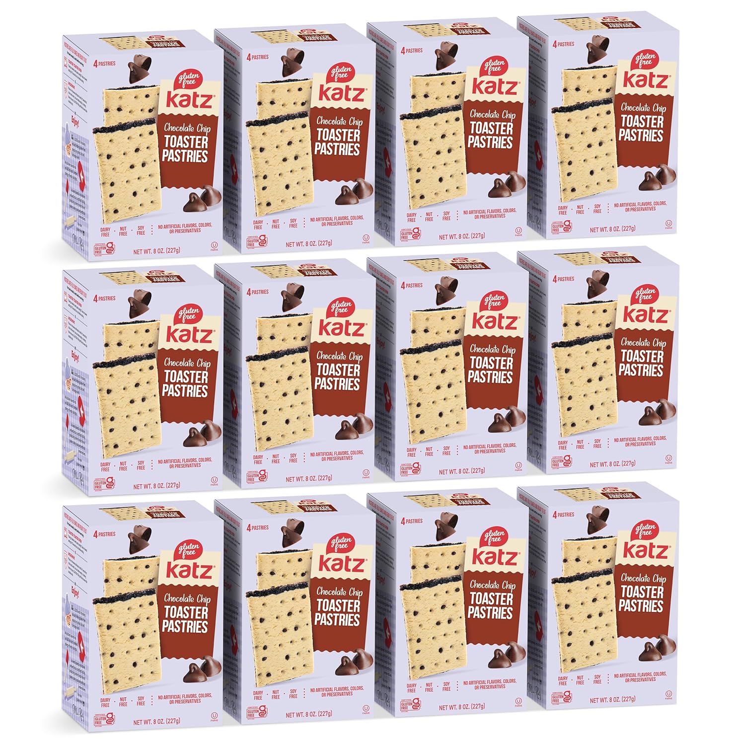 Katz Gluten Free Chocolate Chip Toaster Pastries for Snacks