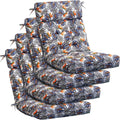 Barydat 4 Pcs Tufted High Back Chair Cushion Set - Tropical Palm