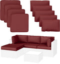 9 Pack Patio Cushion Covers Burgundy - Replacement Slipcovers with YKK