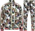 Men's Tiger Pattern Tracksuit Set - Comfortable Retro Activewear