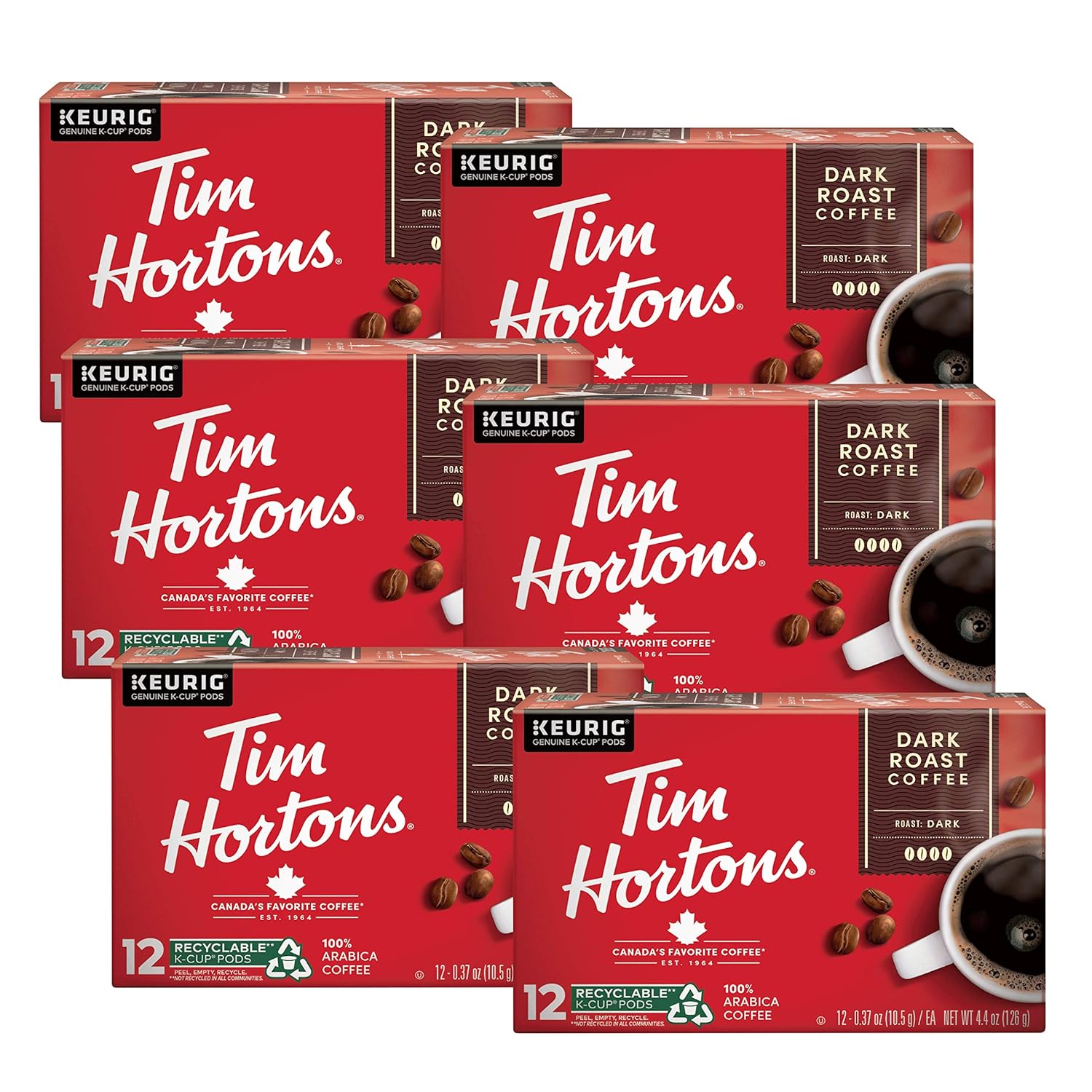 Tim Hortons Dark Roast Coffee K-Cup Pods for Keurig Brewers