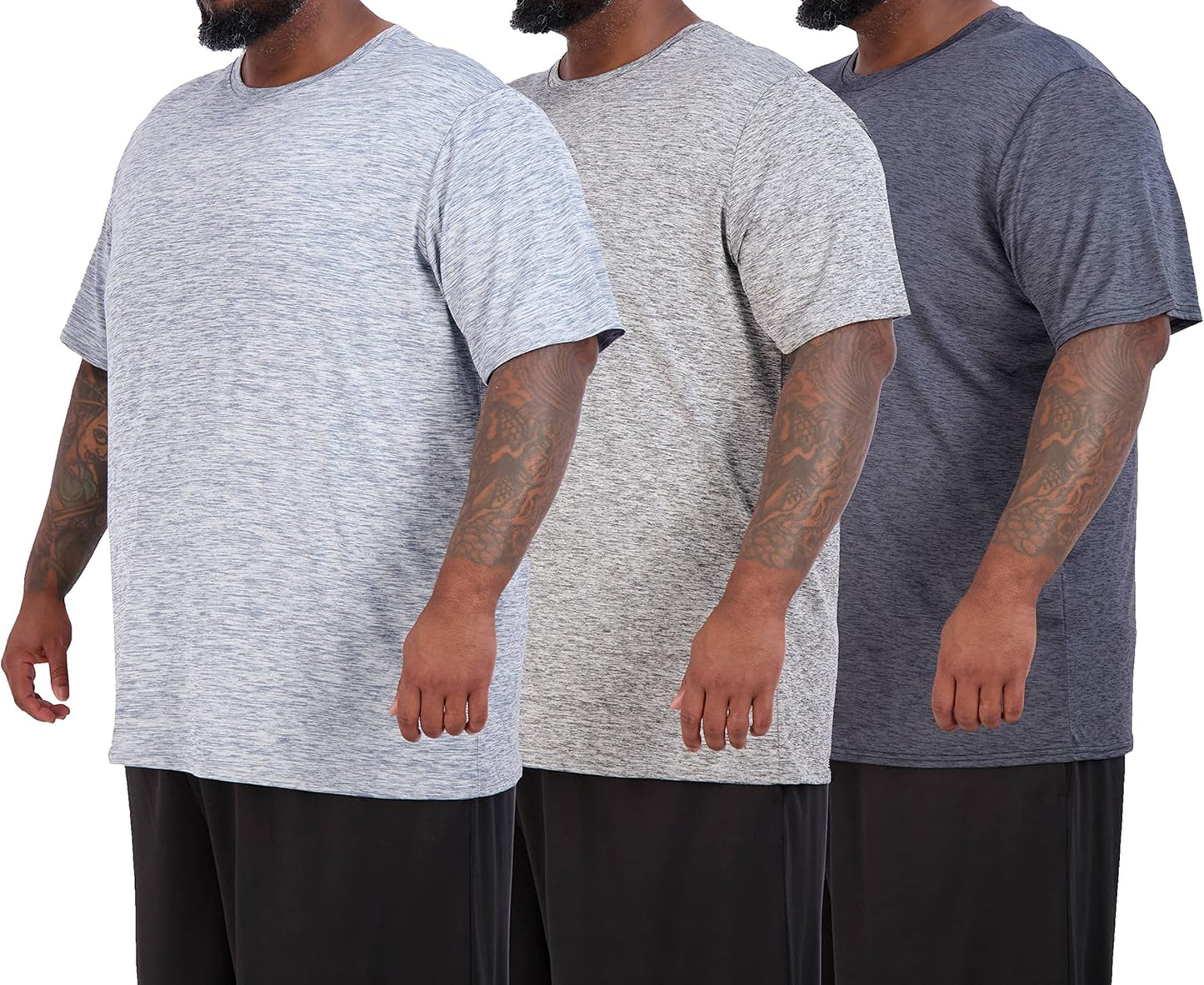 Real Essentials Mens Big & Tall Tech Stretch T-Shirt 3 Pack
