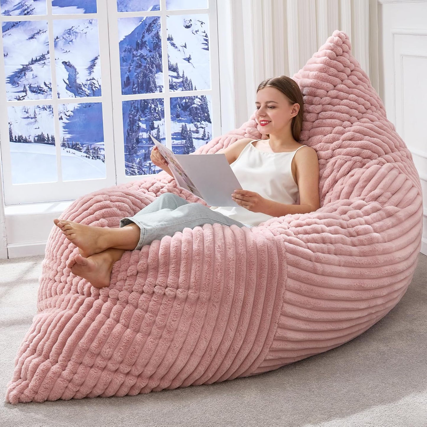 Hobestluk 3 in 1 Bean Bag Chair for Ultimate Comfort and Fun