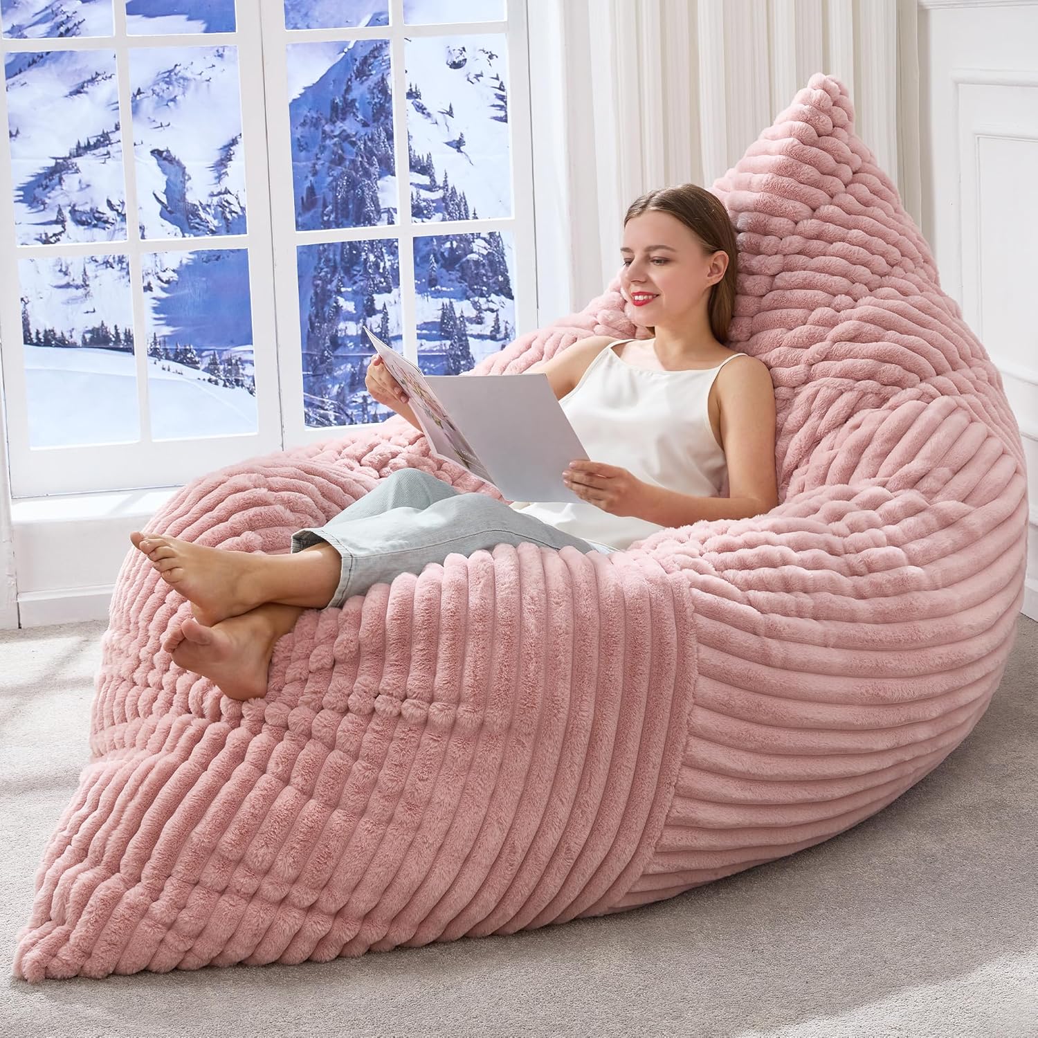 Hobestluk 3 in 1 Bean Bag Chair for Ultimate Comfort and Fun