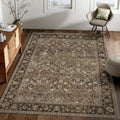 4x6 Floral Machine Washable Rug - Soft Low Pile Accent Rug