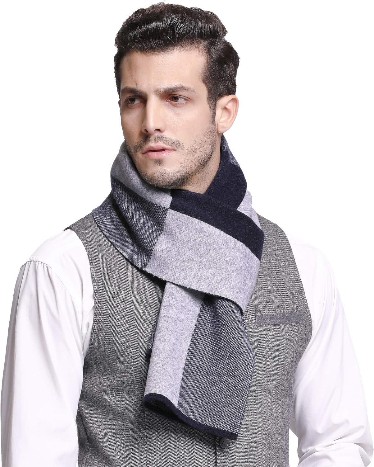 RIONA Men's 100% Merino Wool Scarf for Ultimate Warmth