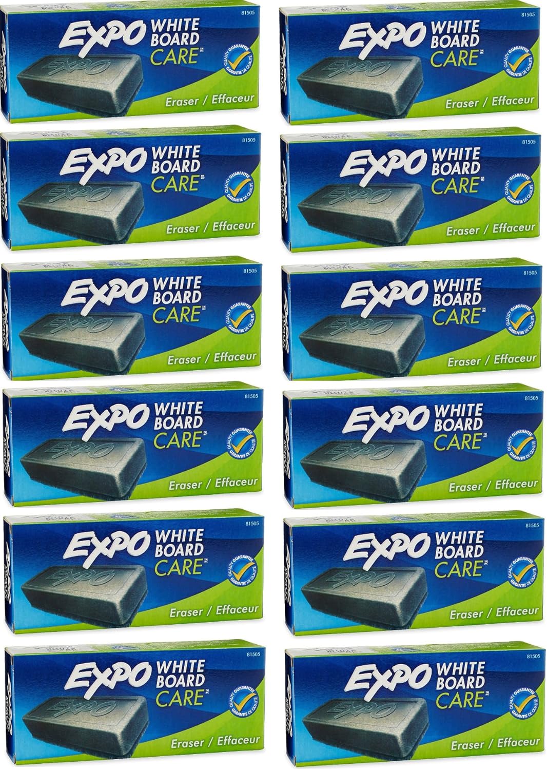 Expo Block Eraser for Dry Erase Whiteboards - Pack of 12