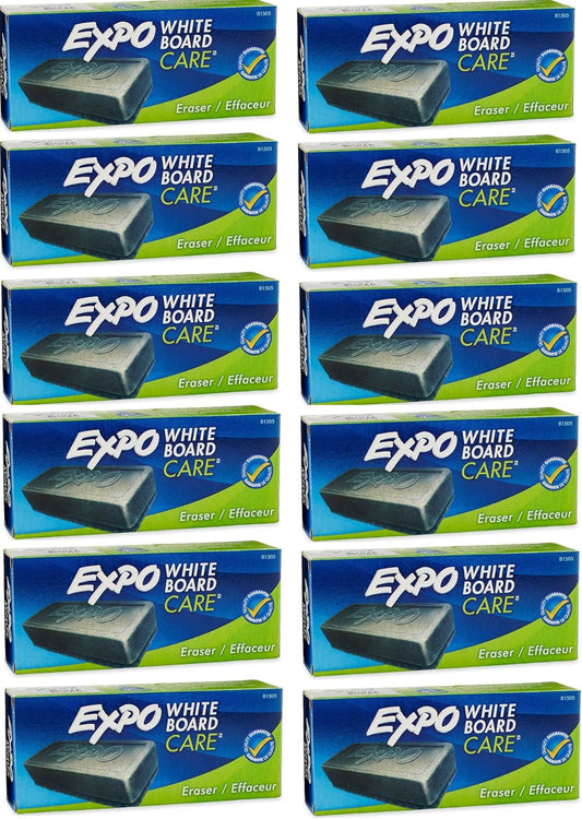 Expo Block Eraser for Dry Erase Whiteboards - Pack of 12