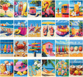 Pre Drawn Canvas 24 Pc Hawaii Paint Kit - Party Friendly 8 x 10