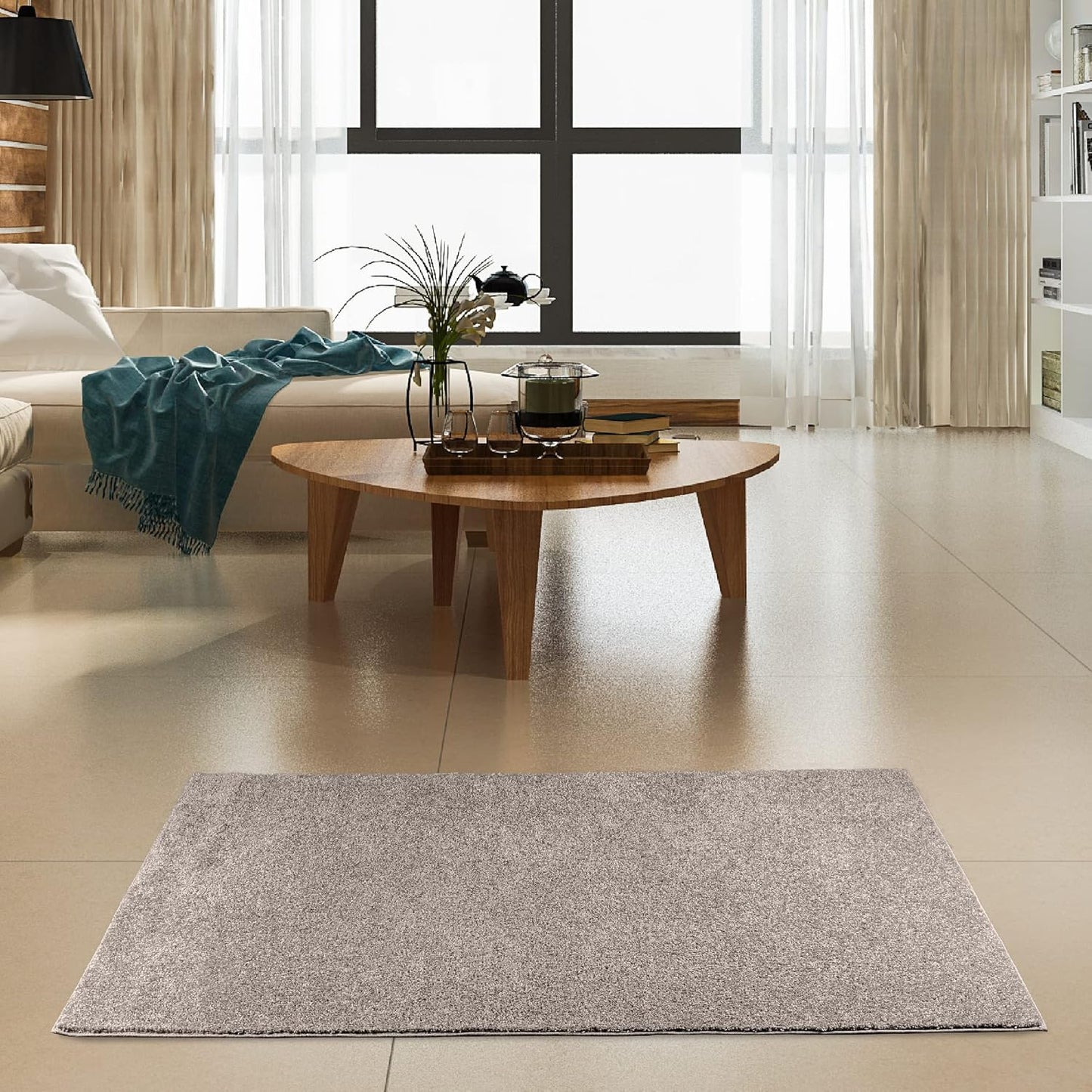 Pet Friendly Solid Color Area Rugs Beige - Perfect for Any Room