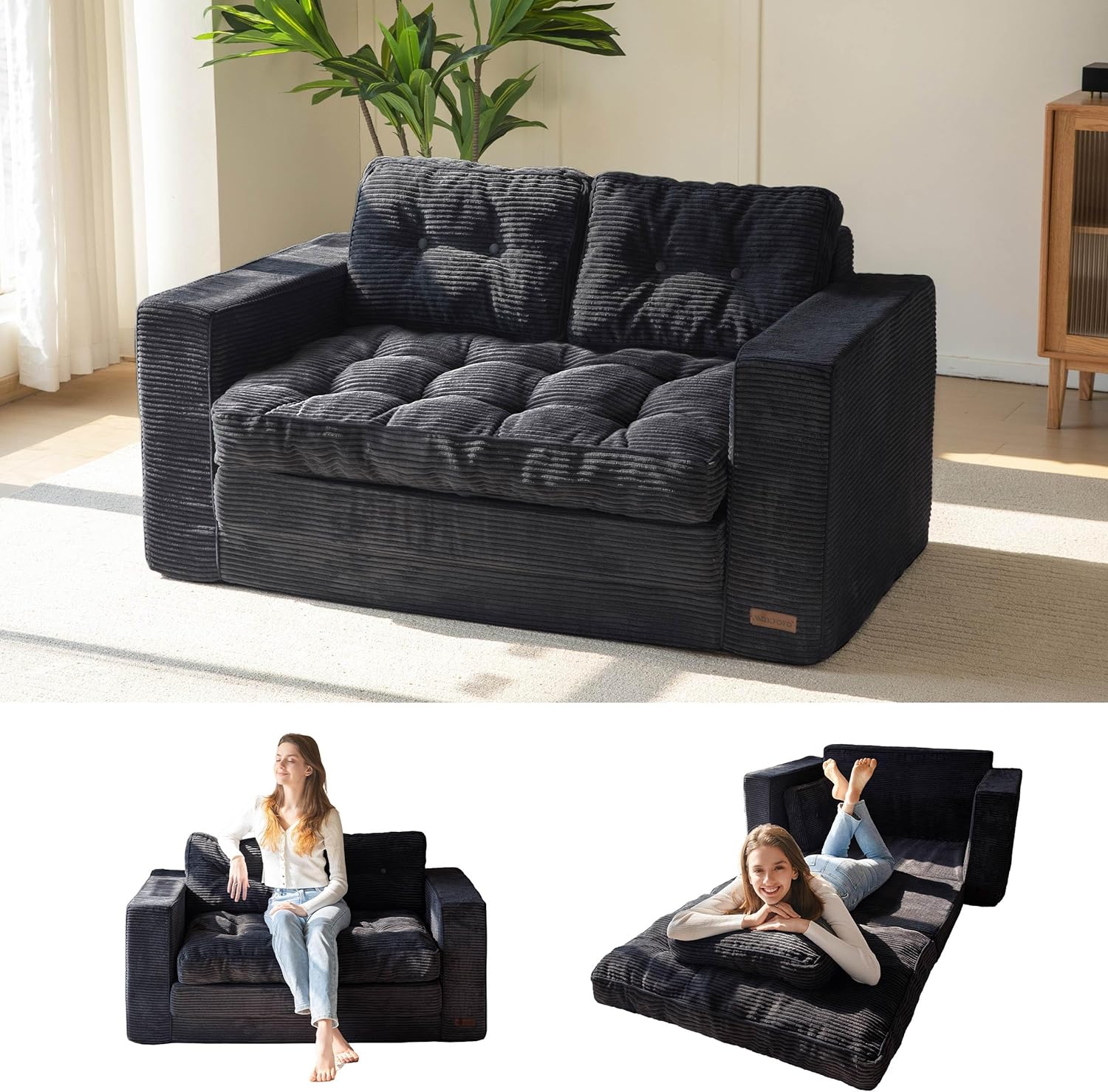 MAXYOYO Convertible Sofa Bed for Living Room and Bedroom Use