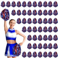 60 Pcs Cheerleading Pom Poms Bulk Metallic Foil Poms - Team Pack