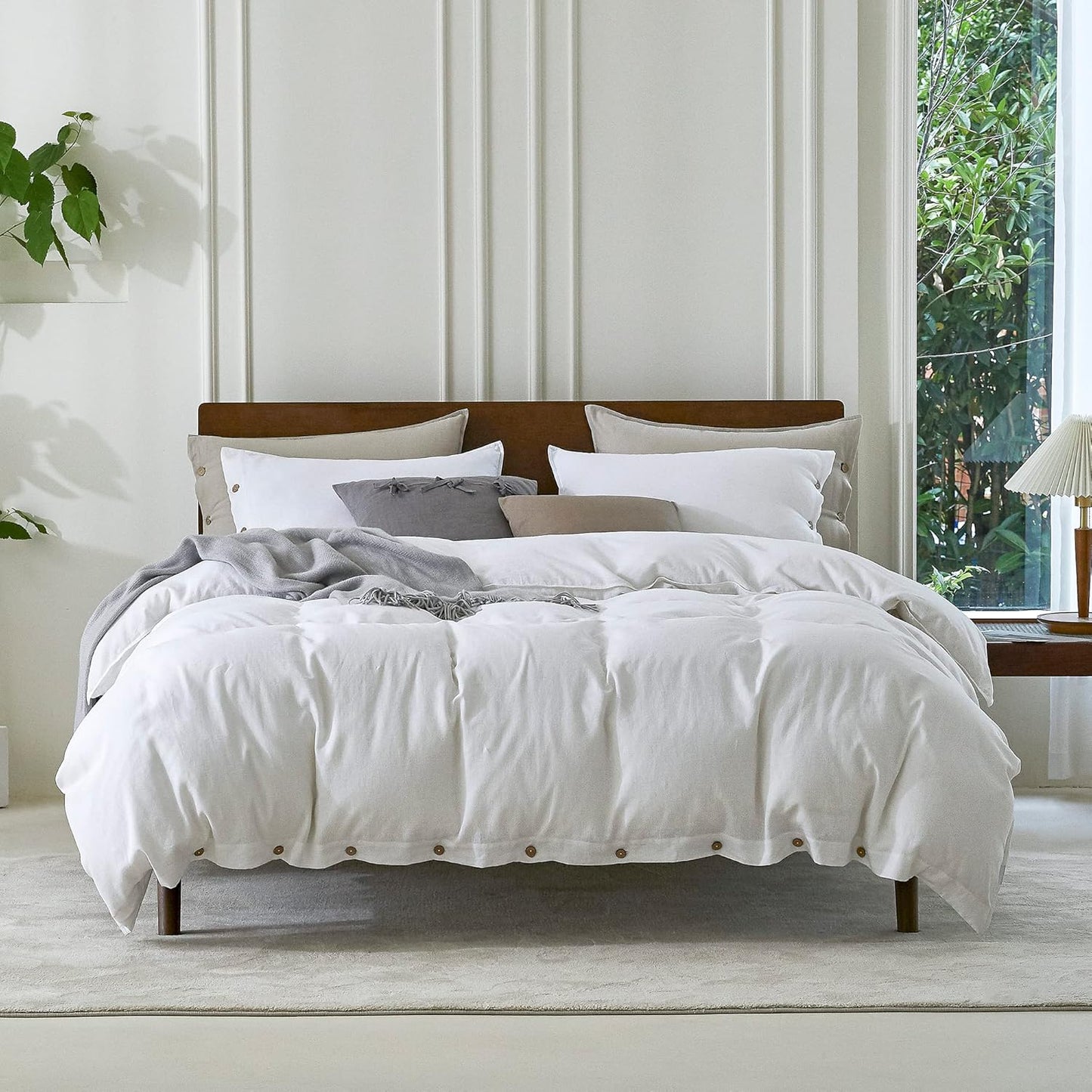 EVERLY 100% Pure Linen Duvet Cover Set for Cozy Sleep