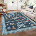 Area Rugs 4x6 Non-Slip Washable Carpet - Mushroom Insect Design